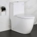 KDK A Series White Ceramic One Piece Toilet with Dual Flush Elongated Bathroom Toilet With Soft Closing Seat cUPC Approval  Modern Design  Comfort Height (Pure White 04) - B07BZV96PG